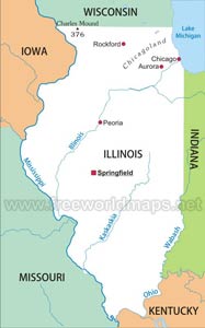 Illinois simple map