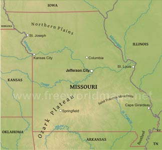 Missouri physical map