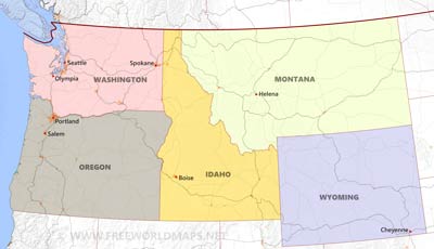 Northwest map roads Northwest map roads