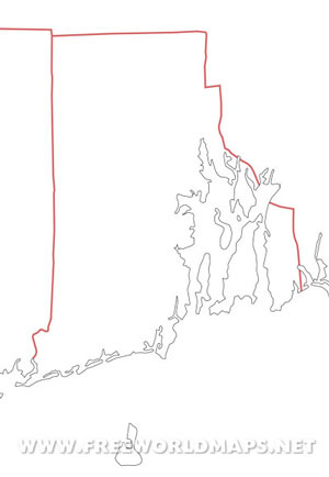 Rhode Island printable blank map