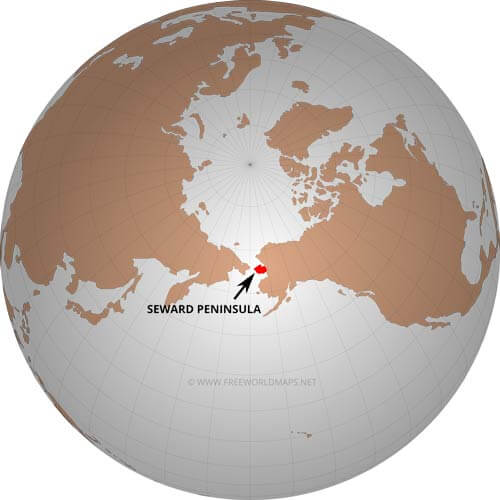 Seward Peninsula on the Globe