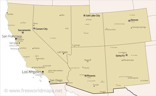 Southwestern US major cities Southwestern US major cities